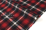 DEADSTOCK Japanese Fabric Yarn-dyed Brushed Plaid - red - 50cm