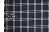 DEADSTOCK Japanese Fabric Yarn Dyed Linen Blend Plaid - blue - 50cm