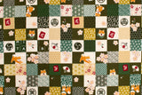 Japanese Fabric Shiba Inu Patch - green - 50cm