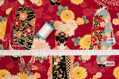 Geisha Slub Cotton - red
