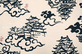 Japanese Fabric Castles in the Clouds heavy canvas - cream - 50cm