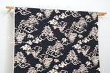 Japanese Fabric Castles in the Clouds heavy canvas - black - 50cm