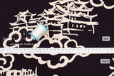 Japanese Fabric Castles in the Clouds heavy canvas - black - 50cm