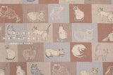 DEADSTOCK Japanese Fabric Canvas Mr Cat - C - 50cm