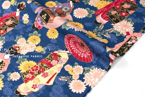 Geisha Slub Cotton - blue