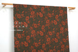 Floral Cotton Rayon Wool Blend - green, orange