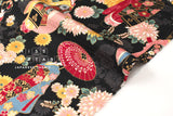 Japanese Fabric Geisha Slub Cotton - black - 50cm