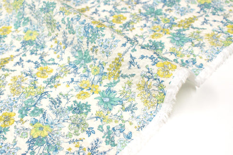 Japanese Fabric Cotton Ripple Pheobe Floral - C - 50cm