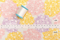 DEADSTOCK Japanese Fabric Hydrangea - pink, yellow - 50cm