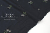 Japanese Fabric Embroidered Cotton - A3 dark navy - 50cm