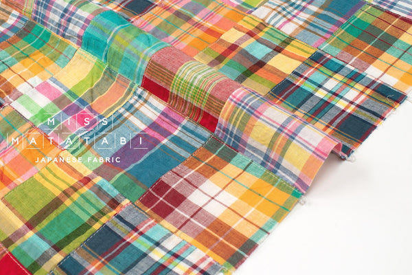 Yarn Dyed Madras Check Cotton Patchwork - 8 - 50cm