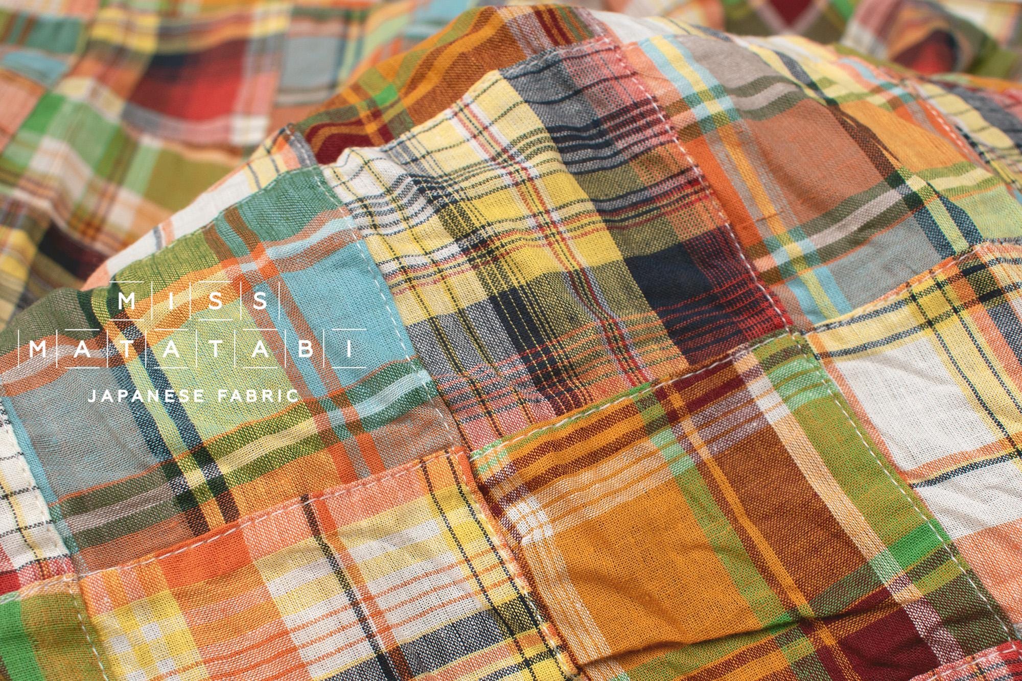 Yarn Dyed Madras Check Cotton Patchwork - 14 - 50cm