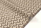 Japanese Fabric Embroidered Cotton Lawn - waves - brown - 50cm