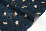 DEADSTOCK Japanese Fabric Kawaii Cats - navy blue - 50cm