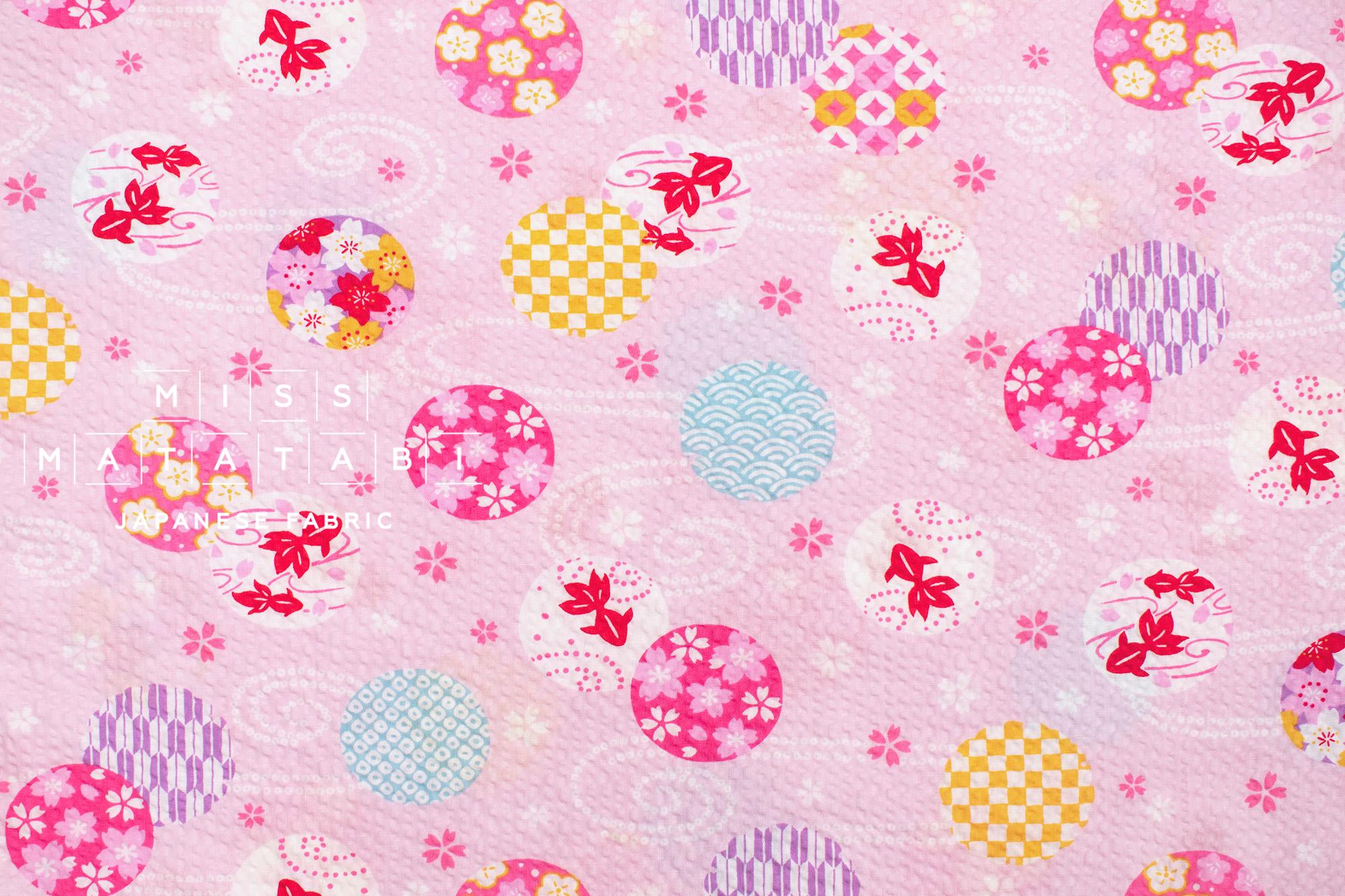 Japanese Fabric Natsu Matsuri Ripple - pink - 50cm