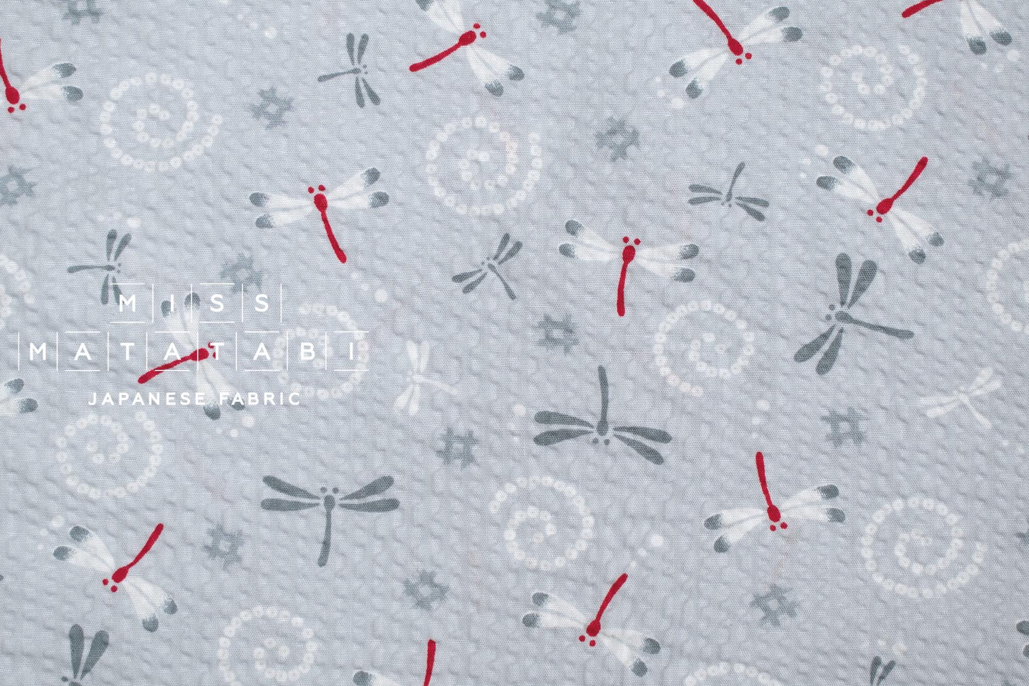 Japanese Fabric Tombo Ripple - grey - 50cm