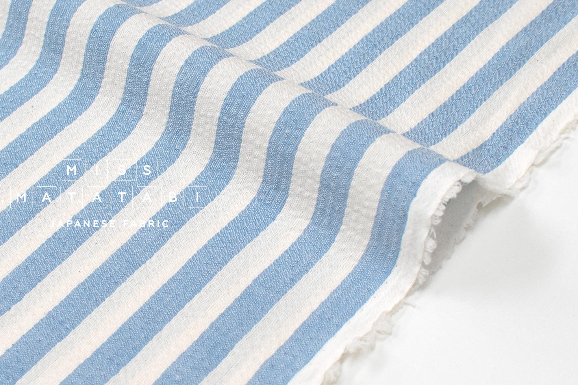 Japanese Fabric Yarn Dyed Shijira Seersucker - blue - 50cm