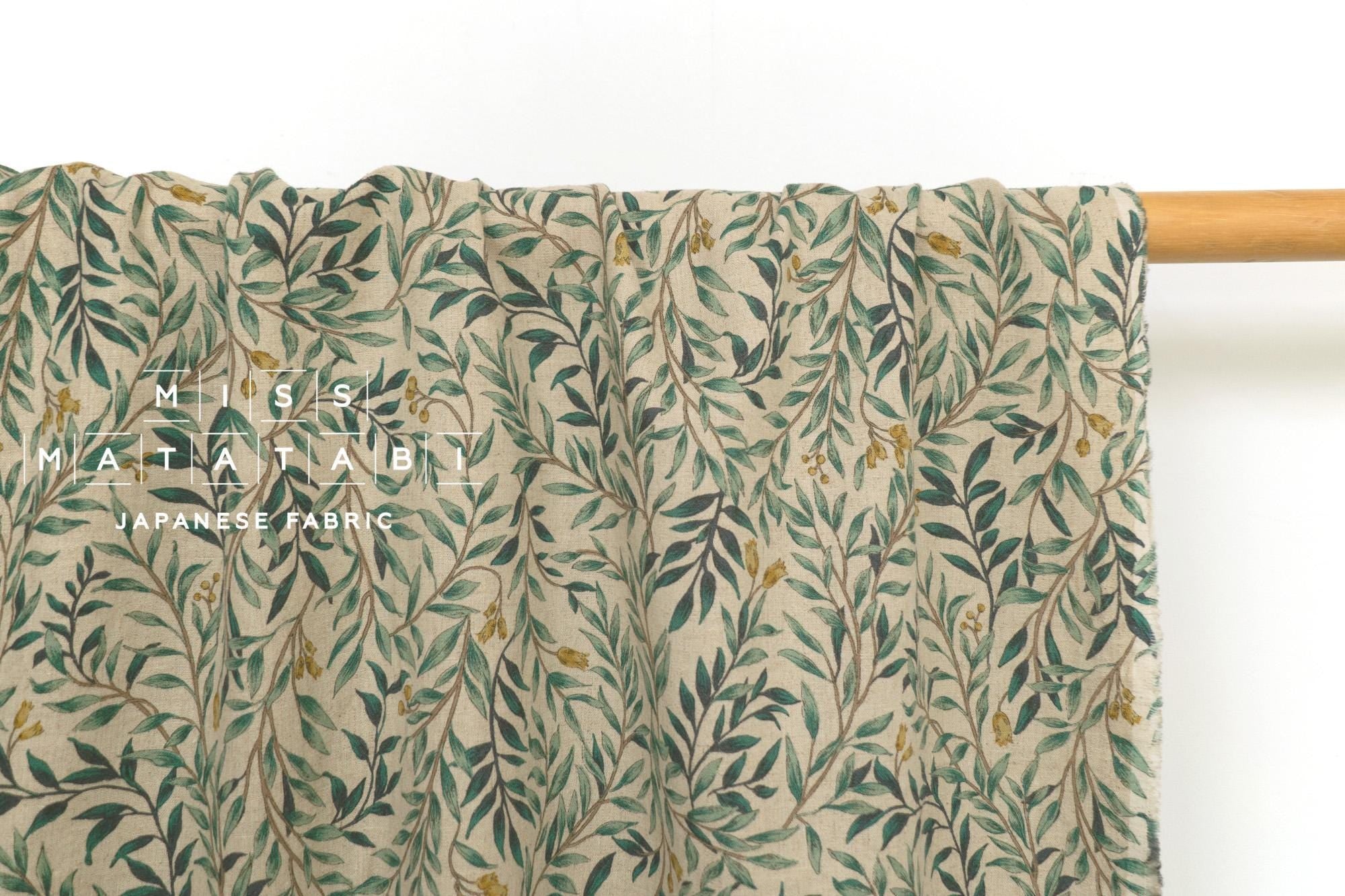 Japanese Fabric Olivia Linen Blend - green - 50cm