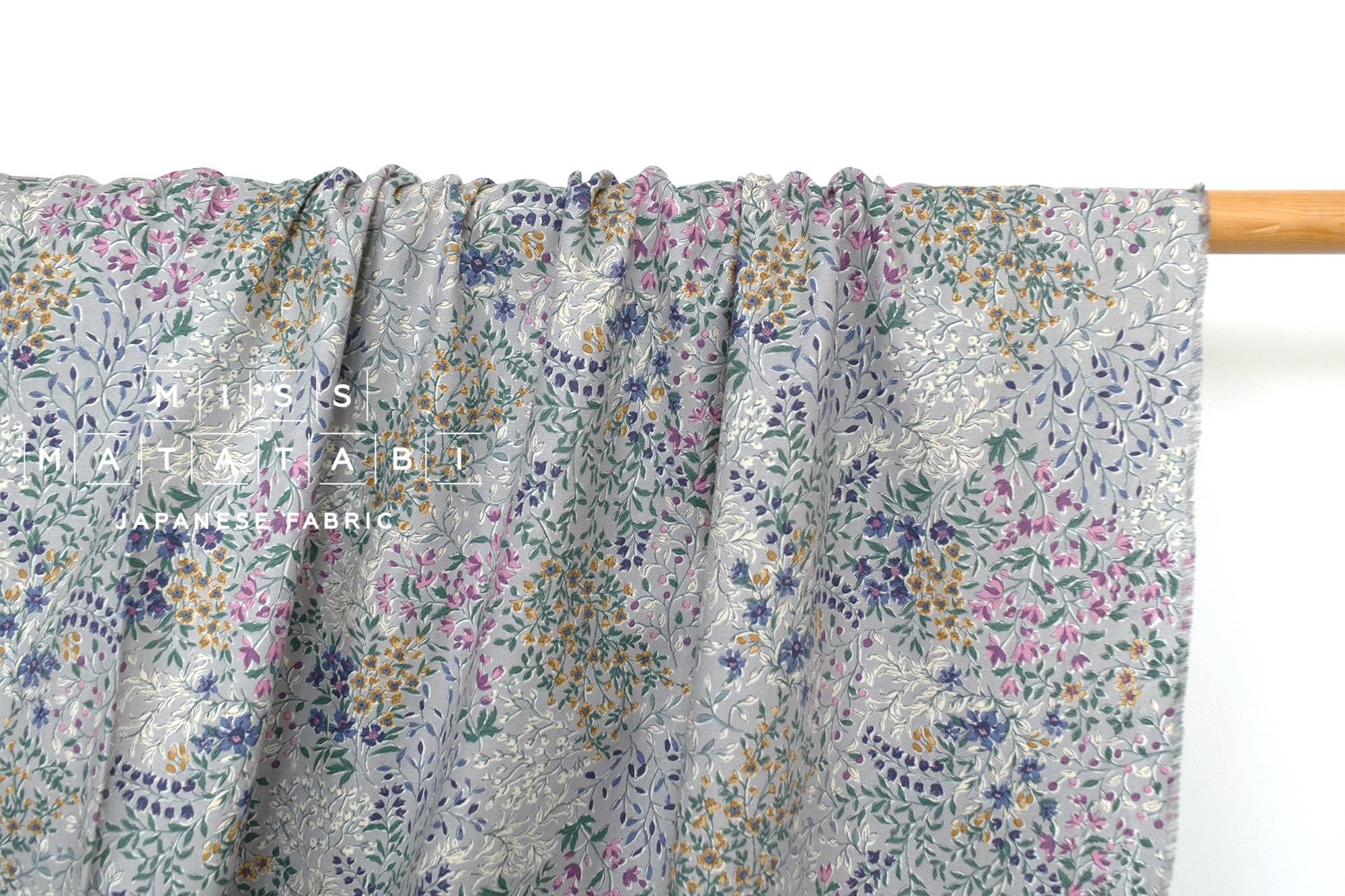Japanese Fabric Waku Brushed Cotton - grey - 50cm