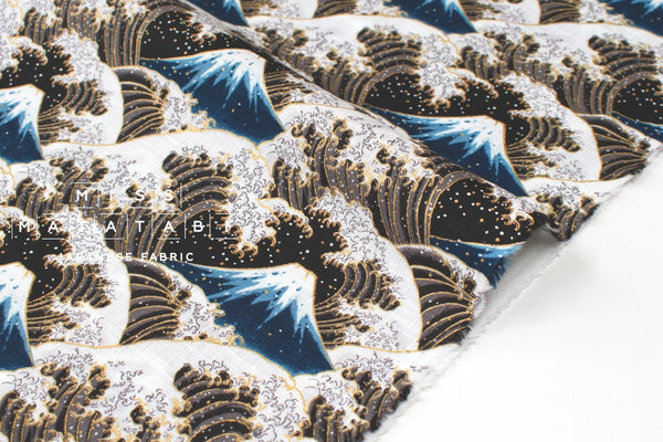 Japanese Fabric Hokusai Waves - D - 50cm