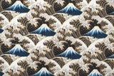 Japanese Fabric Hokusai Waves - D - 50cm