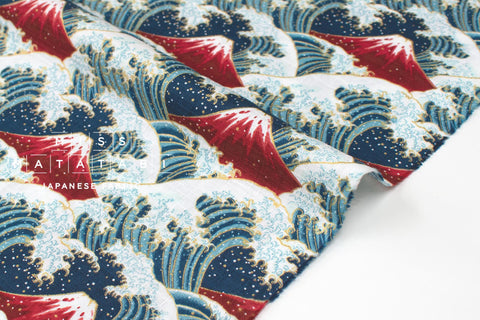 Japanese Fabric Hokusai Waves - C - 50cm