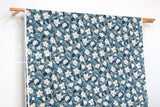 DEADSTOCK Japanese Fabric Floral Dobby - teal - 50cm