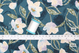 DEADSTOCK Japanese Fabric Floral Dobby - teal - 50cm