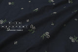 Japanese Fabric Embroidered Cotton - A3 dark navy - 50cm