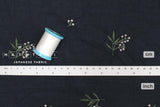 Japanese Fabric Embroidered Cotton - A3 dark navy - 50cm