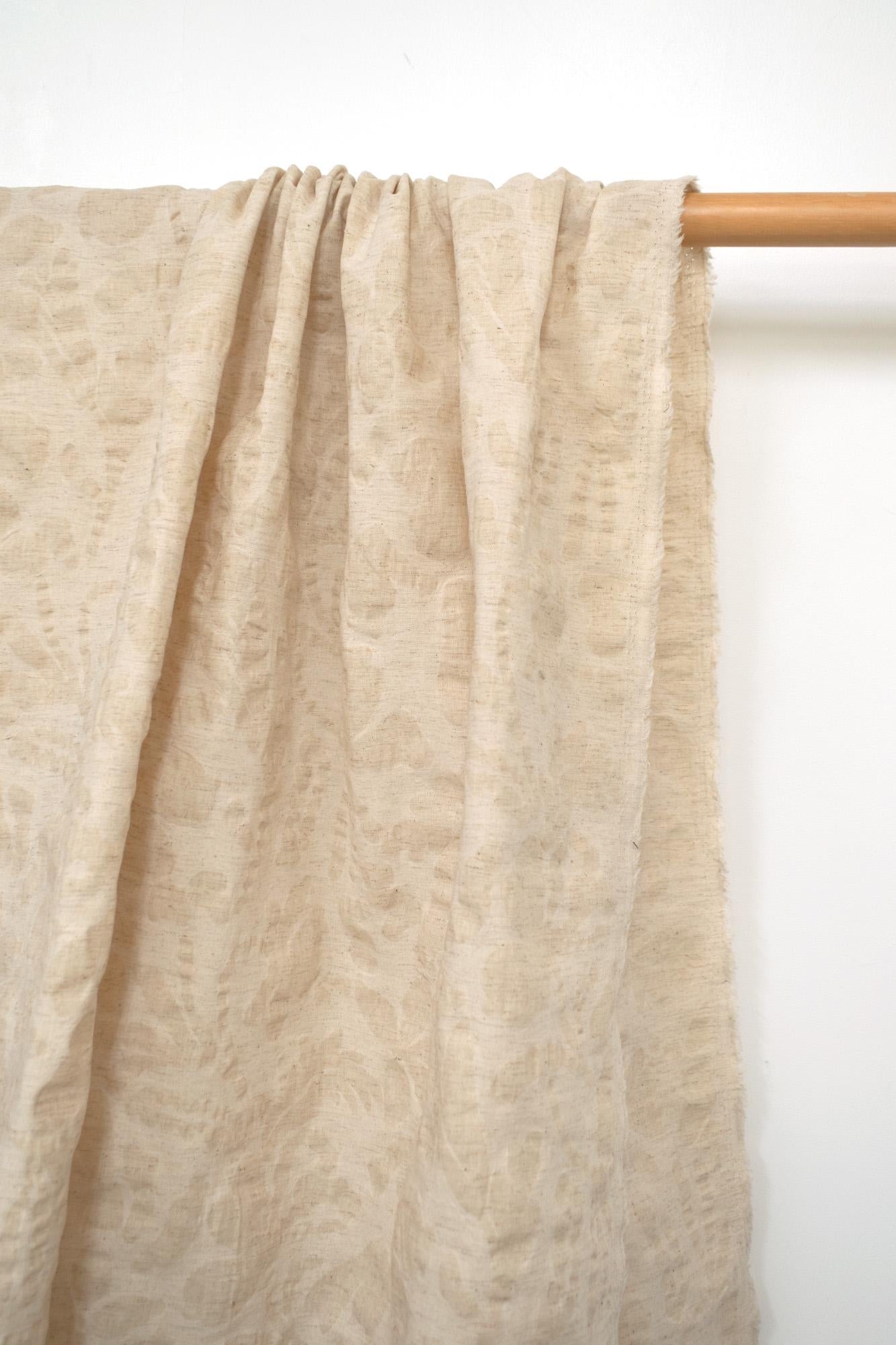 Japanese Fabric Cotton Linen Ripple Petals - natural beige - 50cm