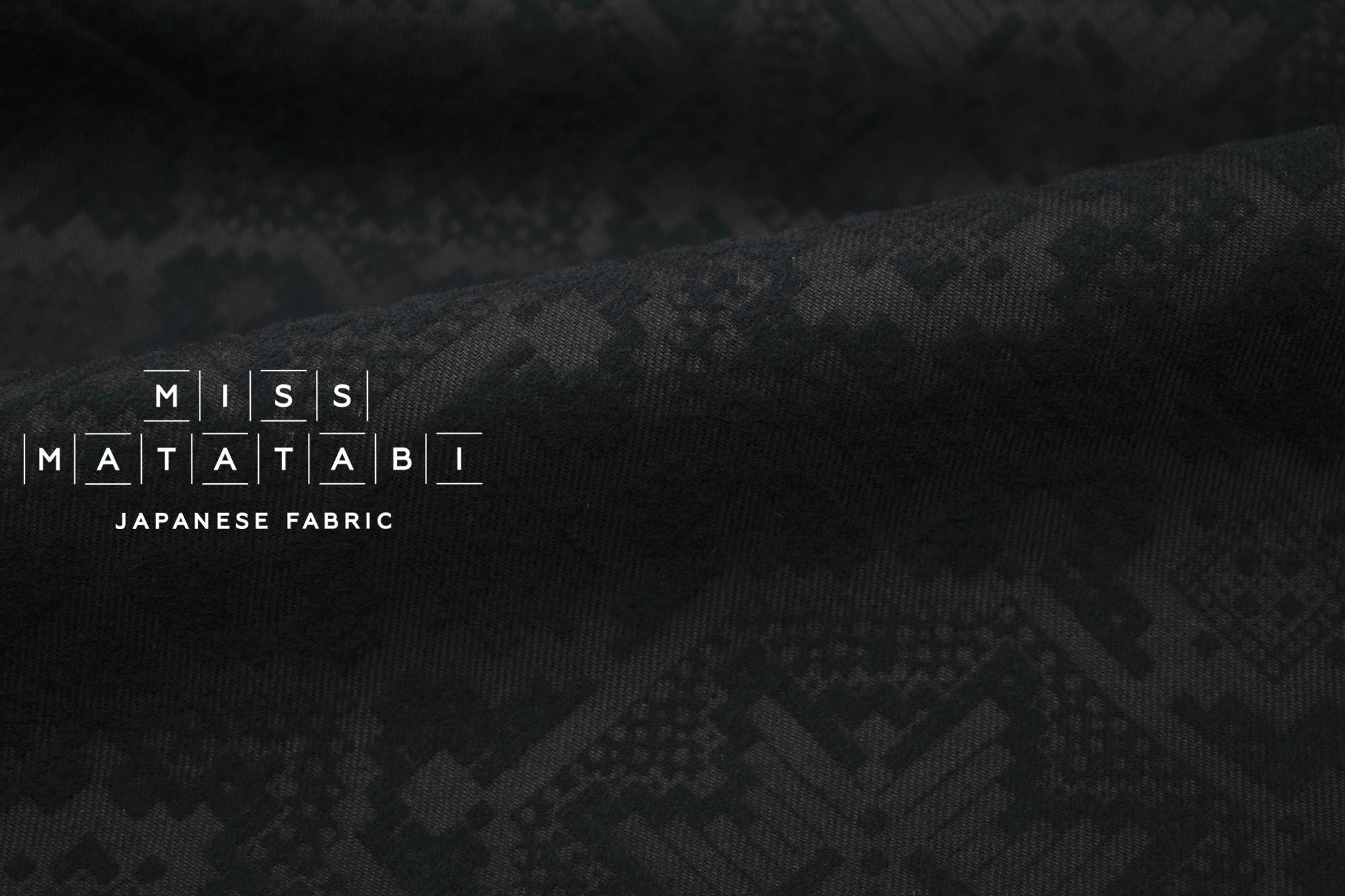 Japanese Fabric Brushed Negative Space - black - 50cm