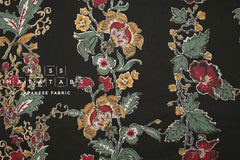 Japanese Fabric Trailing Floral - black - 50cm