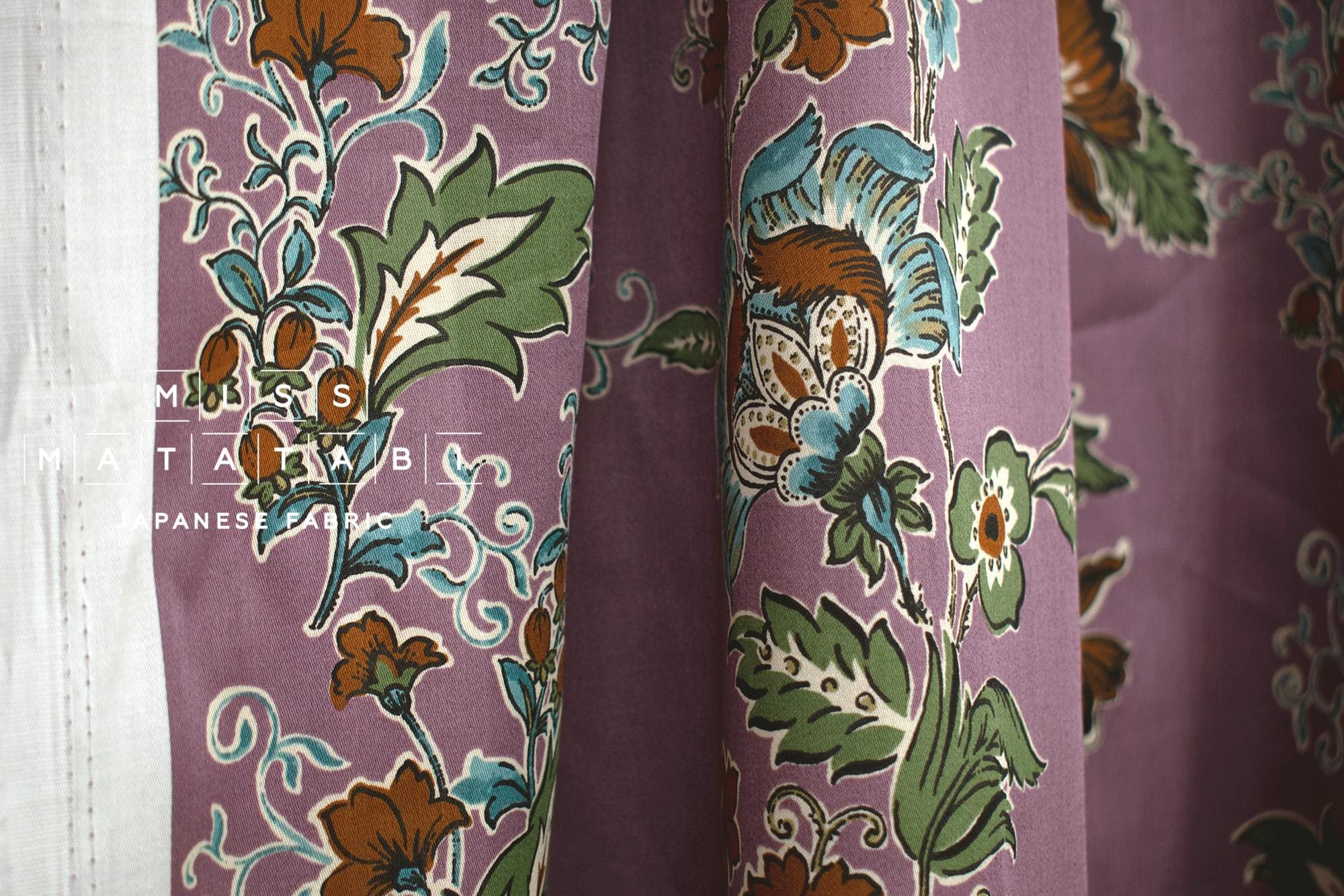 Japanese Fabric Trailing Floral - dusty lilac - 50cm
