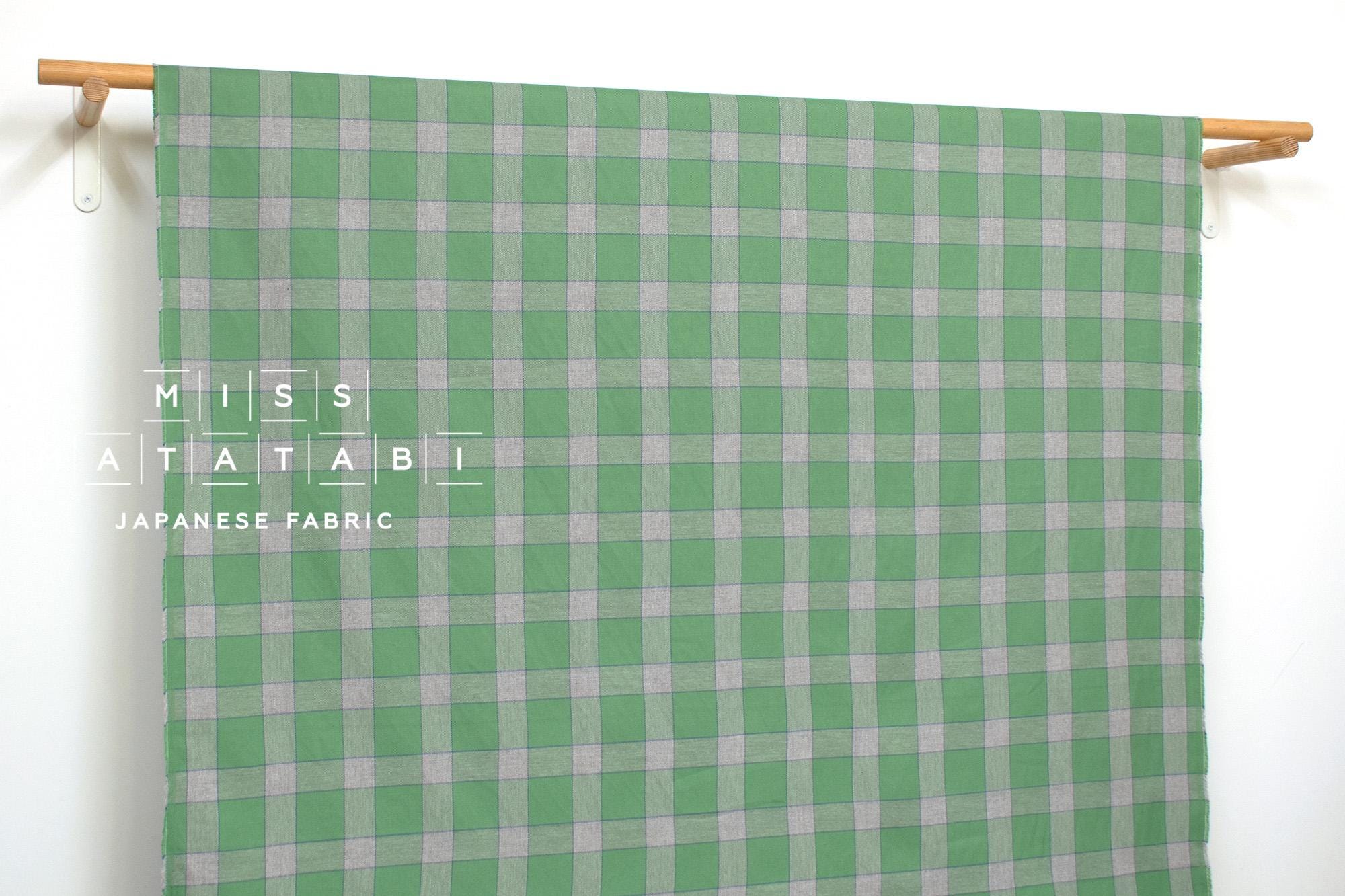 DEADSTOCK Japanese Fabric Yarn Dyed Check - green - 50cm