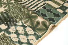 Japanese Fabric Shibori Style Patch - green - 50cm