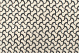 Japanese Fabric Embroidered Cotton Lawn - waves - cream, black - 50cm