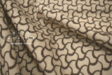 Japanese Fabric Embroidered Cotton Lawn - waves - brown - 50cm