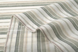 DEADSTOCK Japanese Fabric 100% Linen Stripes - grey, cream, beige - 50cm