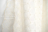 Japanese Fabric Embroidered Scallop Selvedge Broderie Anglaise - cream - 50cm