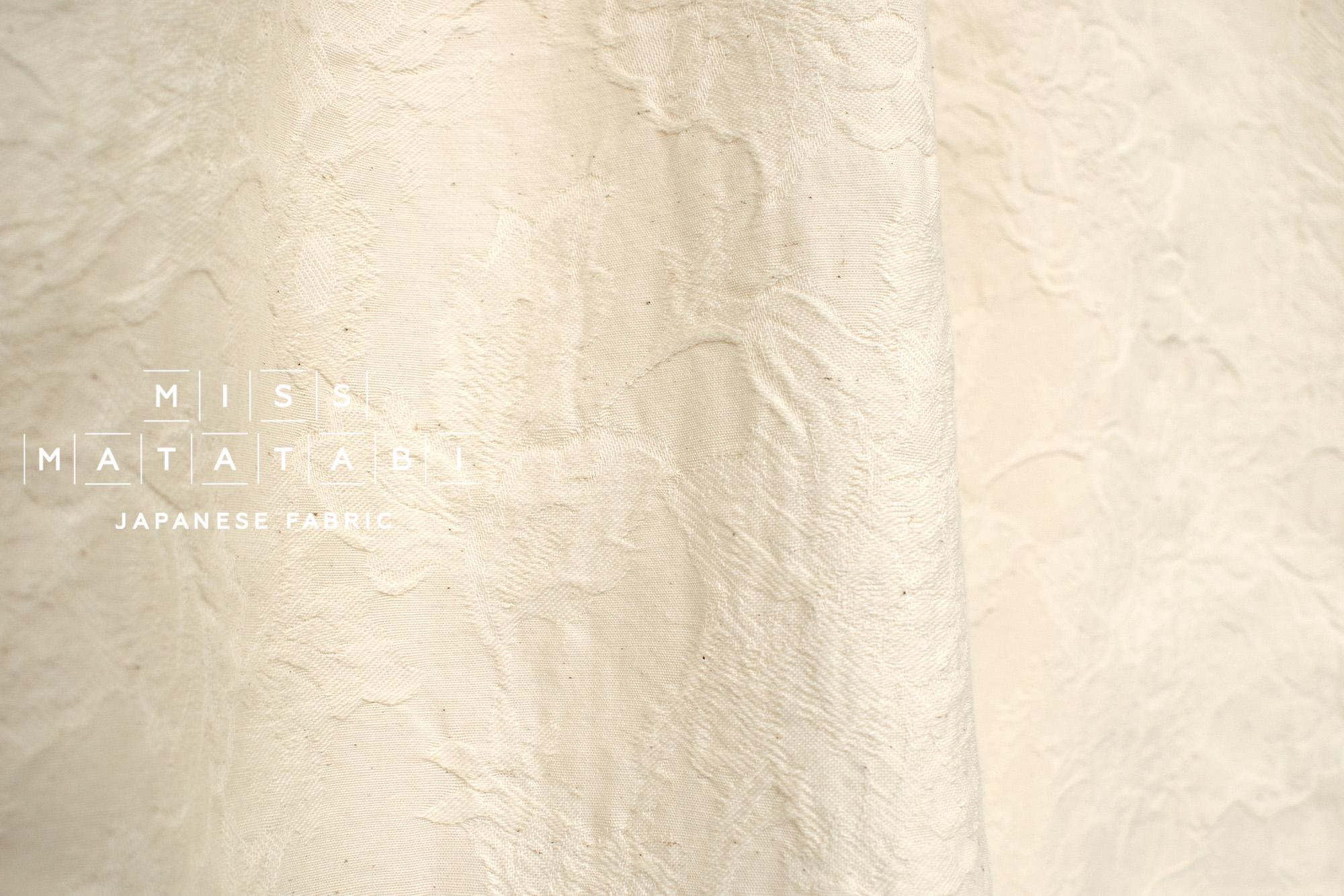 DEADSTOCK Japanese Fabric Jacquard - cream - 50cm