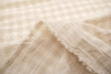 Japanese Fabric Yarn Dyed Shokunin Collection Azumadaki Gingham Voile - linen colour - 50cm