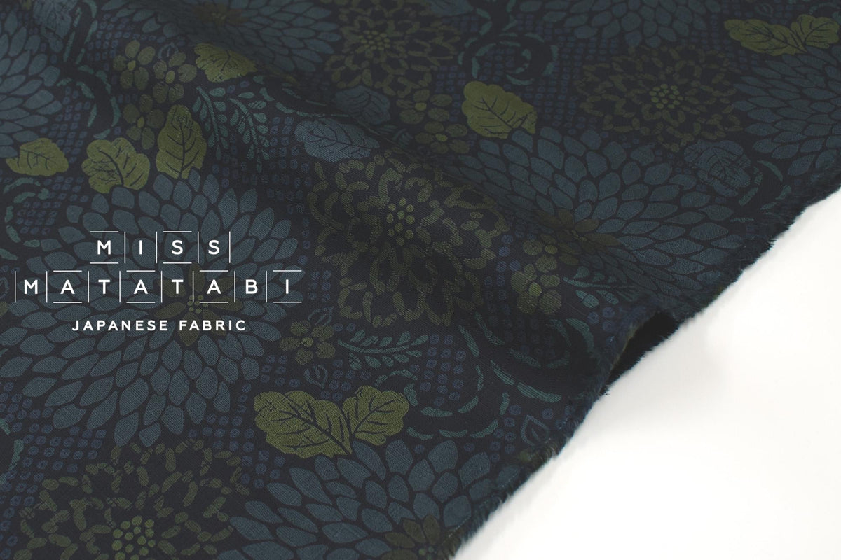 Japanese Fabric Wa Ohana - navy blue - 50cm