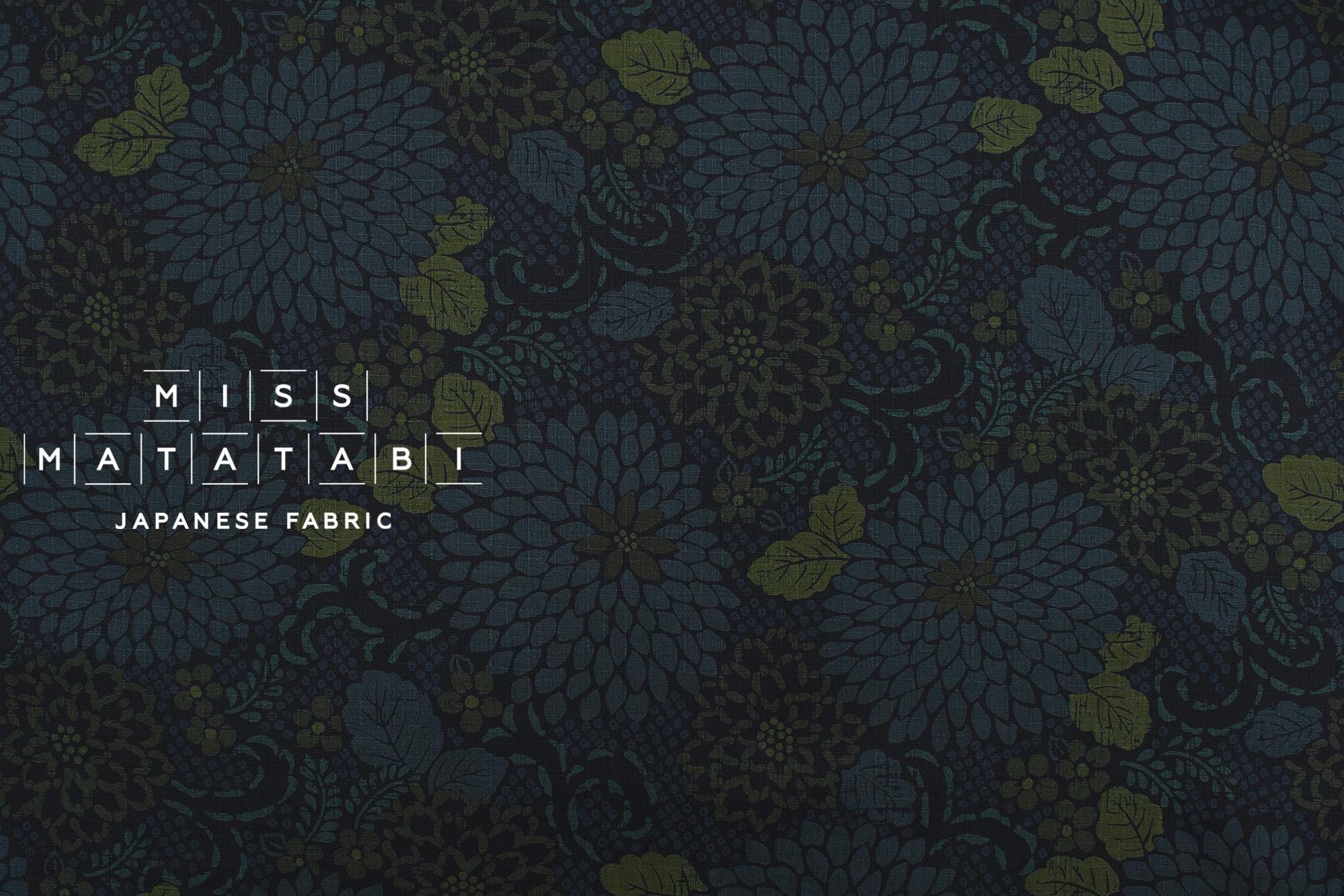 Japanese Fabric Wa Ohana - navy blue - 50cm