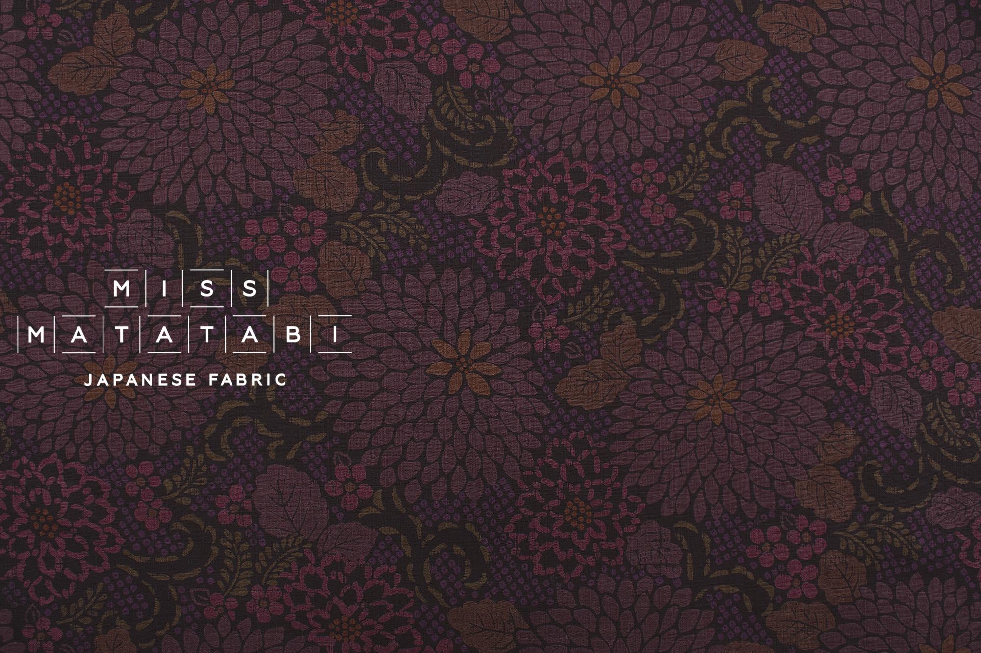 Japanese Fabric Wa Ohana - purple - 50cm
