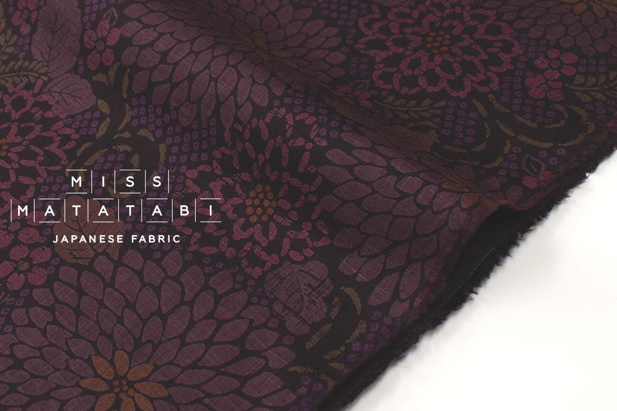 Japanese Fabric Wa Ohana - purple - 50cm