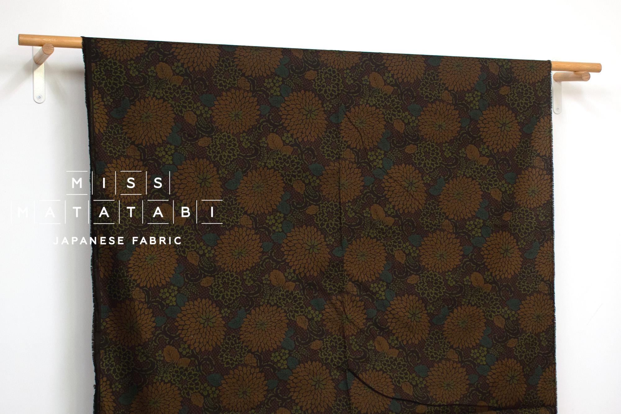 Japanese Fabric Wa Ohana - brown - 50cm