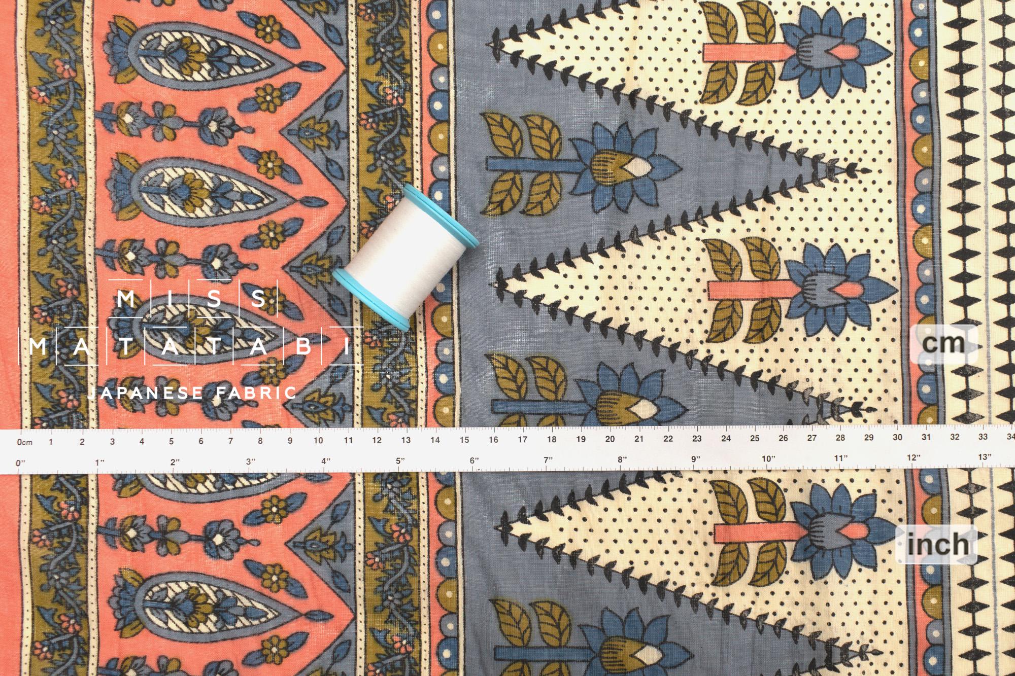 Hand Printed Indian Cotton Voile - A1 - 50cm