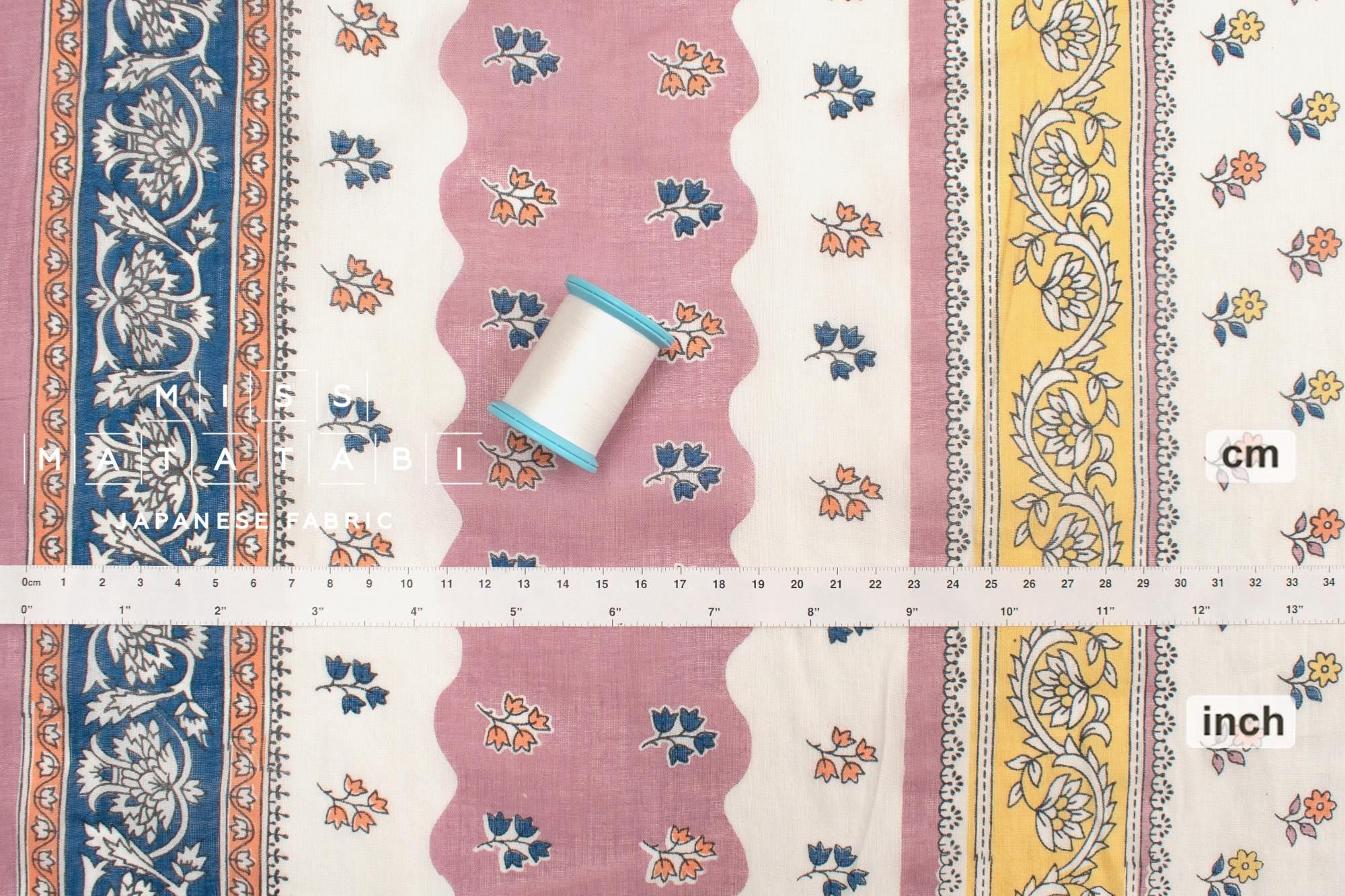 Hand Printed Indian Cotton Voile - B2 - 50cm