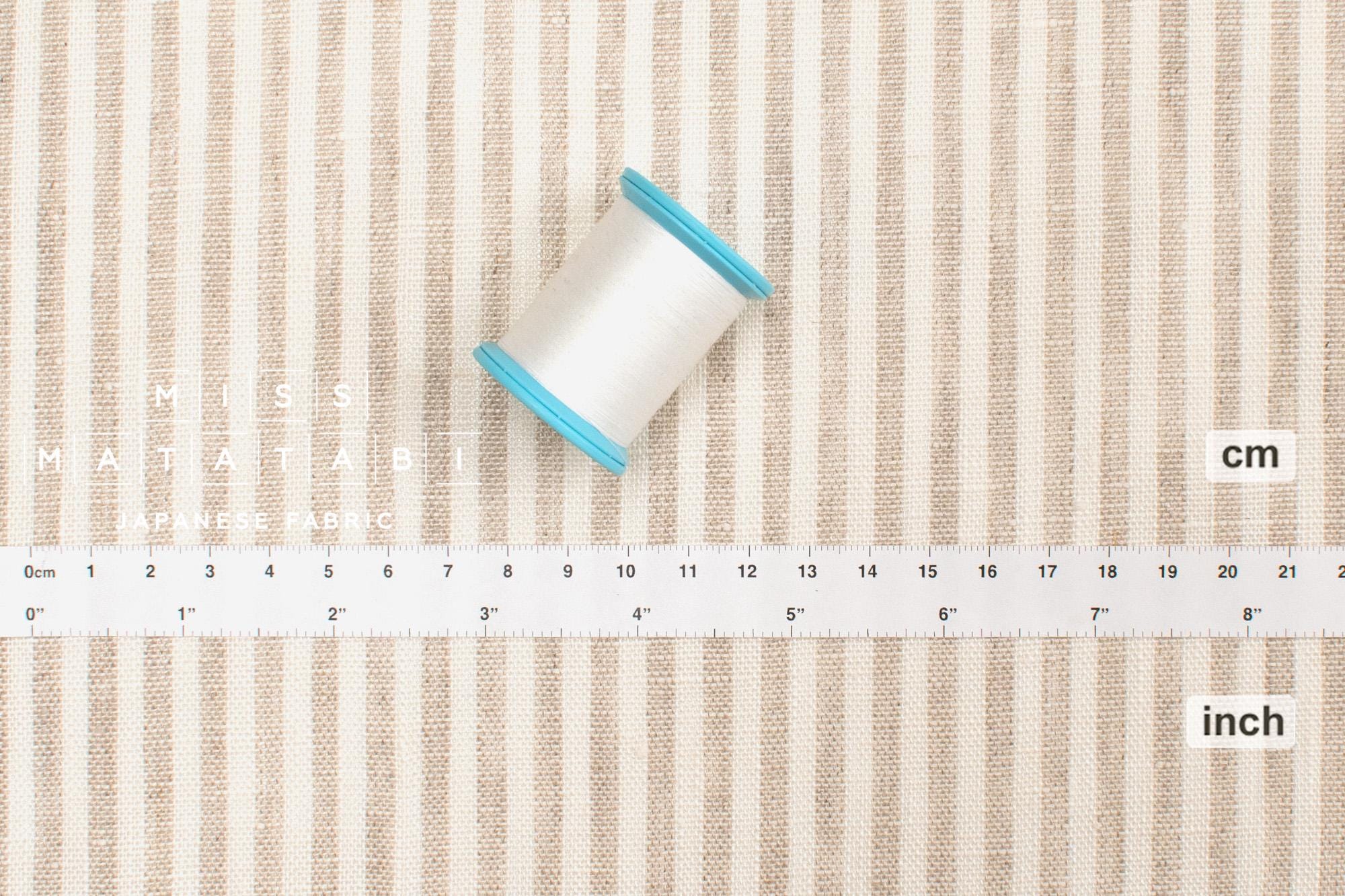 DEADSTOCK Japanese Fabric Yarn-dyed 100% Linen Stripes with Red Selvedge - 50cm
